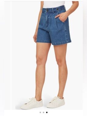 Scotch & Soda Mid Blue Pleated Denim Shorts